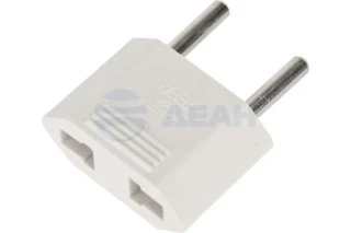 Адаптер сетевой (переходник) с Евро А/F на тонкую вилку С1 плоский «Тефаль» 6А б/з белый (11-1041-9) (PROCONNECT)