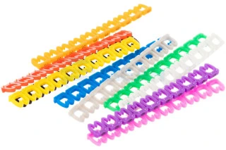 Кабельный маркер (клипса), ø 4...6 мм, цифры 0-9, 10 цветов, блистер (MR-55) (12-6062) (REXANT)