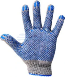 Перчатки х/б с покрытием ПВХ, 3 нити (09-0207) (REXANT)