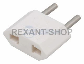 Адаптер сетевой (переходник) с Евро А/F на тонкую вилку С1 плоский «Тефаль» 6А б/з белый (11-1041) (REXANT)