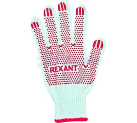 Перчатки х/б с покрытием ПВХ, 5 нитей (09-0202-1) (REXANT)